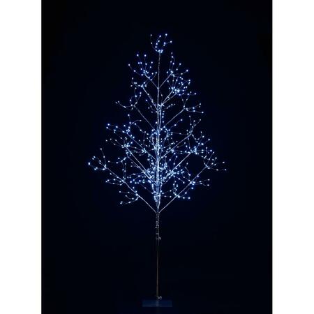 QUEENS OF CHRISTMAS 5 in. LED Branch Christmas Trees, Silver & Pure White LED-TR05-LPW